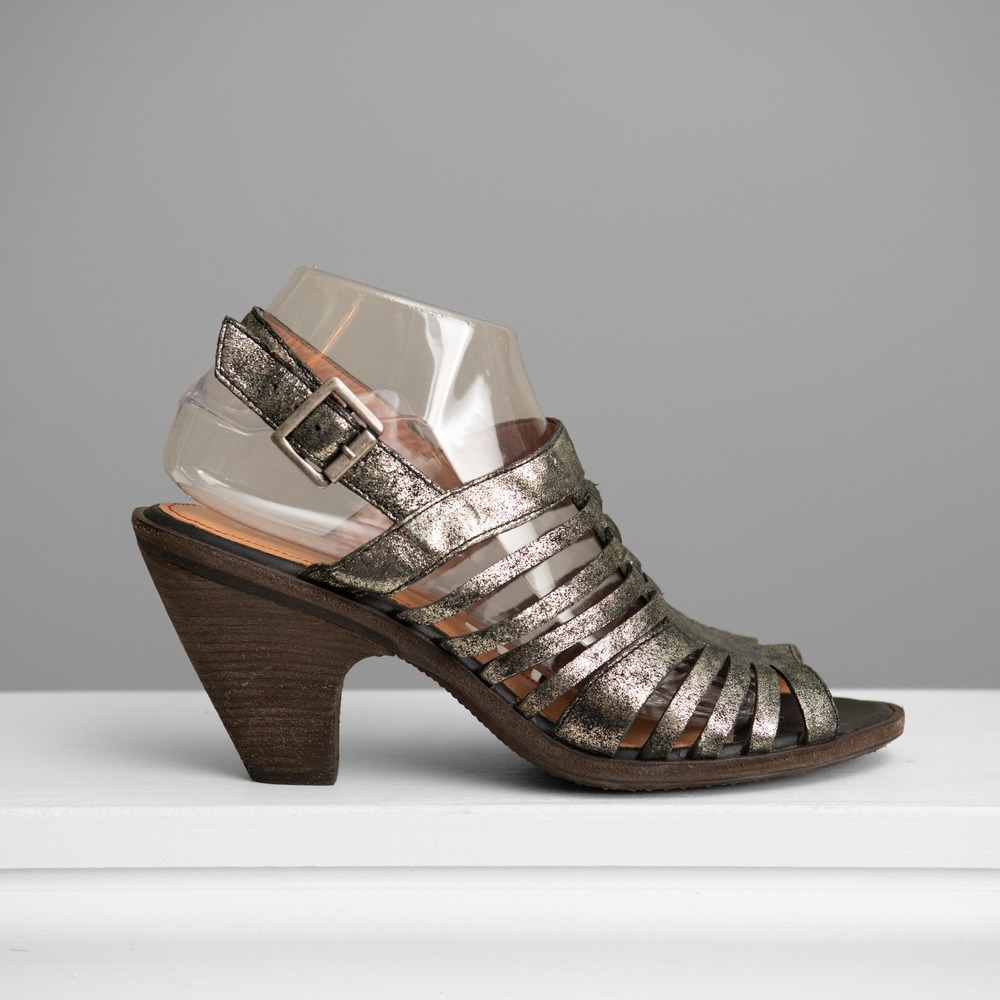 Trask Gladiator Cage Sandals NEW Sz 9 Metallic Bronze Leather Edgy Boho Artisan